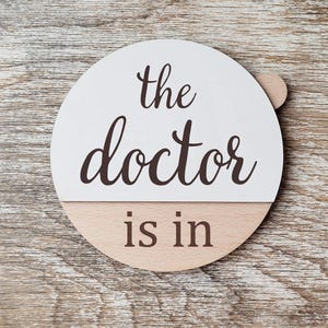 Doctor Gift - Custom Name Door Sign, The Doctor Is In, Personalized Nurse or Therapist Gift, Office Door Sign, Therapy or School Nurse Sign