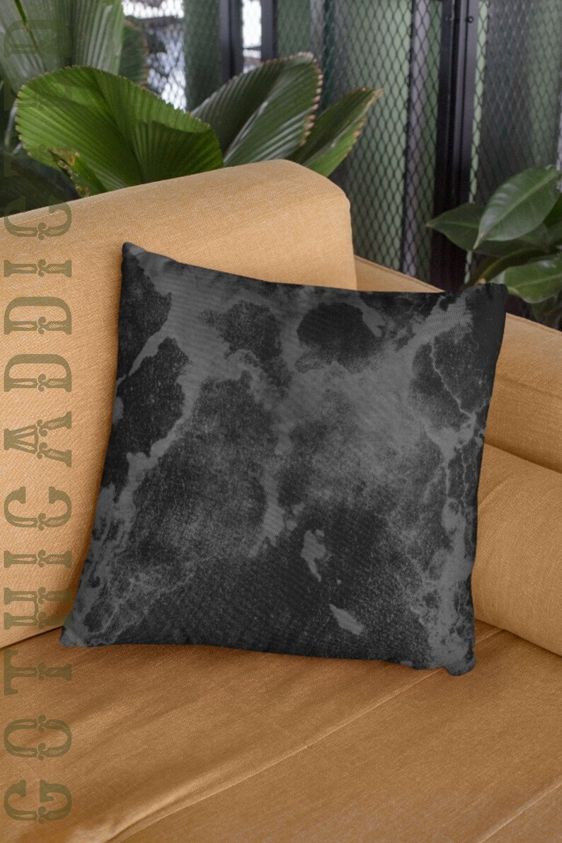 Gothic Black Pillow Glam Goth Throw Pillow Dark Gothic Art Etsy