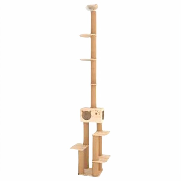 270-350 cm Ceiling High Cat Tree Tower DIY Large Cat Capsule Tall Cat Climbing Frame Unique Cat Tree Natural Cat Play Furniture Perch Cat