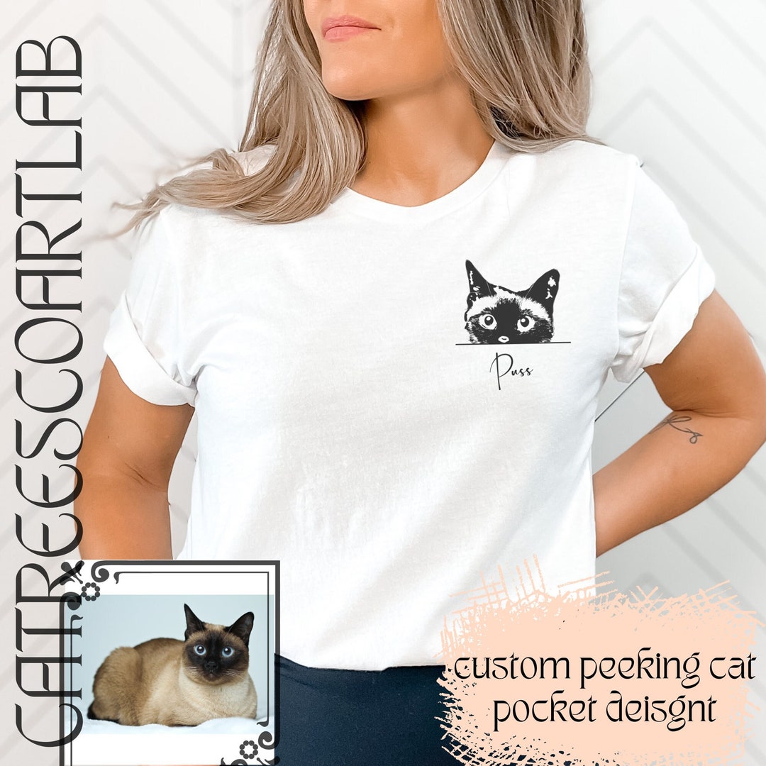 Siamese Cat Sweater Peeking Cat Hoodie Custom Portrait Cat Mom Etsy