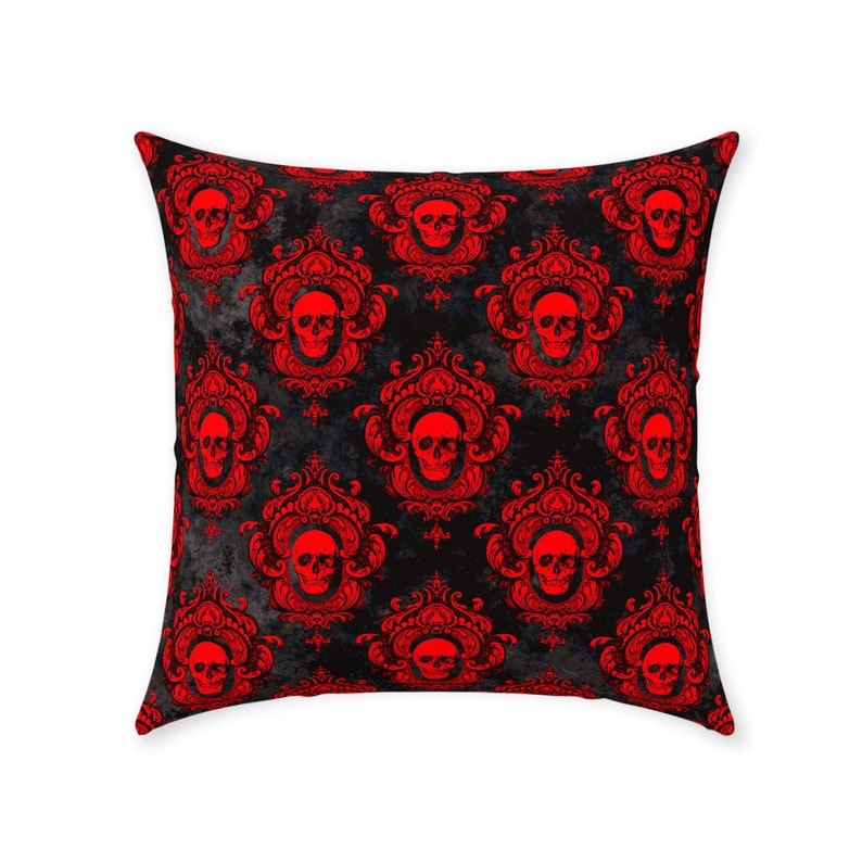 Gothic Luxury Pillow Glam Goth Throw Pillow Gothic Skulls Art Etsy