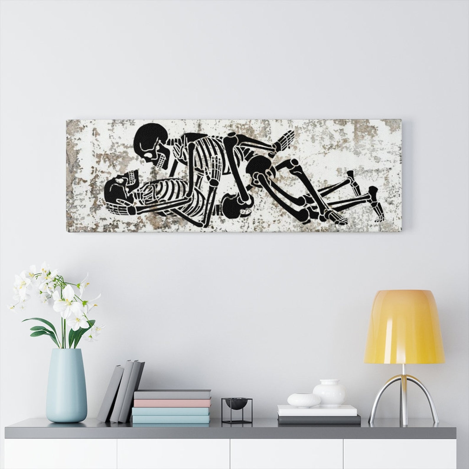 Gothic Skull Wall Art Black Print Canvas Romantic Goth Decor | Etsy