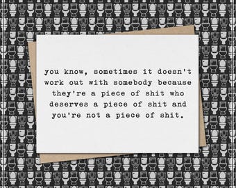 sometimes it doesn’t work out - they're a POS who deserves a POS and you're not a POS// funny & sarcastic divorce greeting card // break up