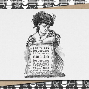 don't cry because it's over smile because if you don't everyone will ask what's wrong // funny and sarcastic greeting card