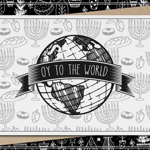 oy to the world // funny & sarcastic hanukkah greeting card // mature