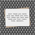 most thank you cards say thank you once. this card says thank you 4 times. boom. manners. // funny & sarcastic thank you greeting card