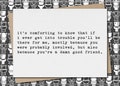 if i ever get into trouble you were probably involved // funny & sarcastic greeting card for friend // mature