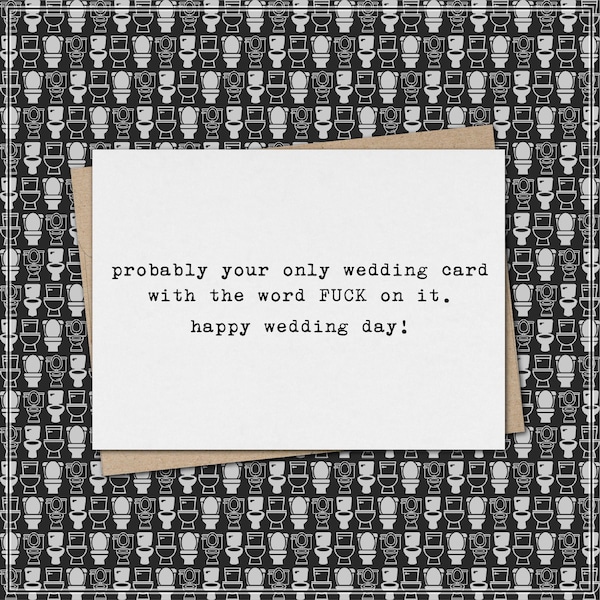 probably only wedding card with the word FUCK on it // funny & sarcastic wedding greeting card // mature