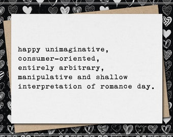 happy shallow interpretation of romance day // funny & sarcastic valentine's day greeting card // relationship // friendship