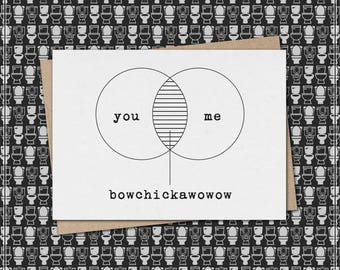 bowchicakwowow // funny & sarcastic love greeting card // flirty // naughty // relationship