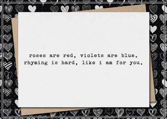 Les roses sont rouges les violettes sont bleues. Les rimes - Etsy France