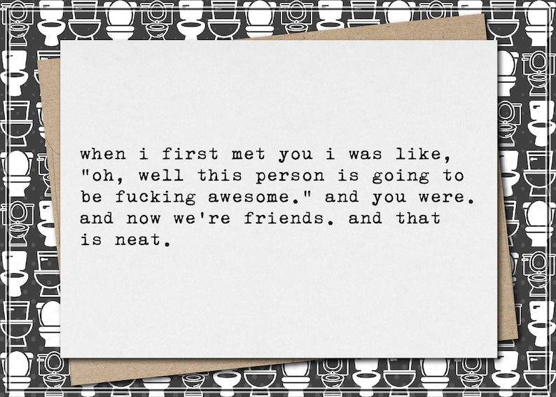 this person is fucking awesome & now we're friends // funny and sarcastic friendship greeting card // best friend // mature image 1