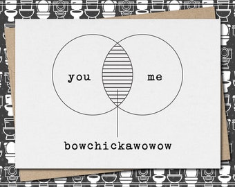 bowchicakwowow // funny & sarcastic love greeting card // flirty // naughty // relationship