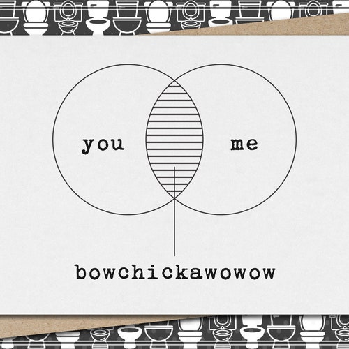 bowchicakwowow // funny & sarcastic love greeting card // flirty // naughty // relationship