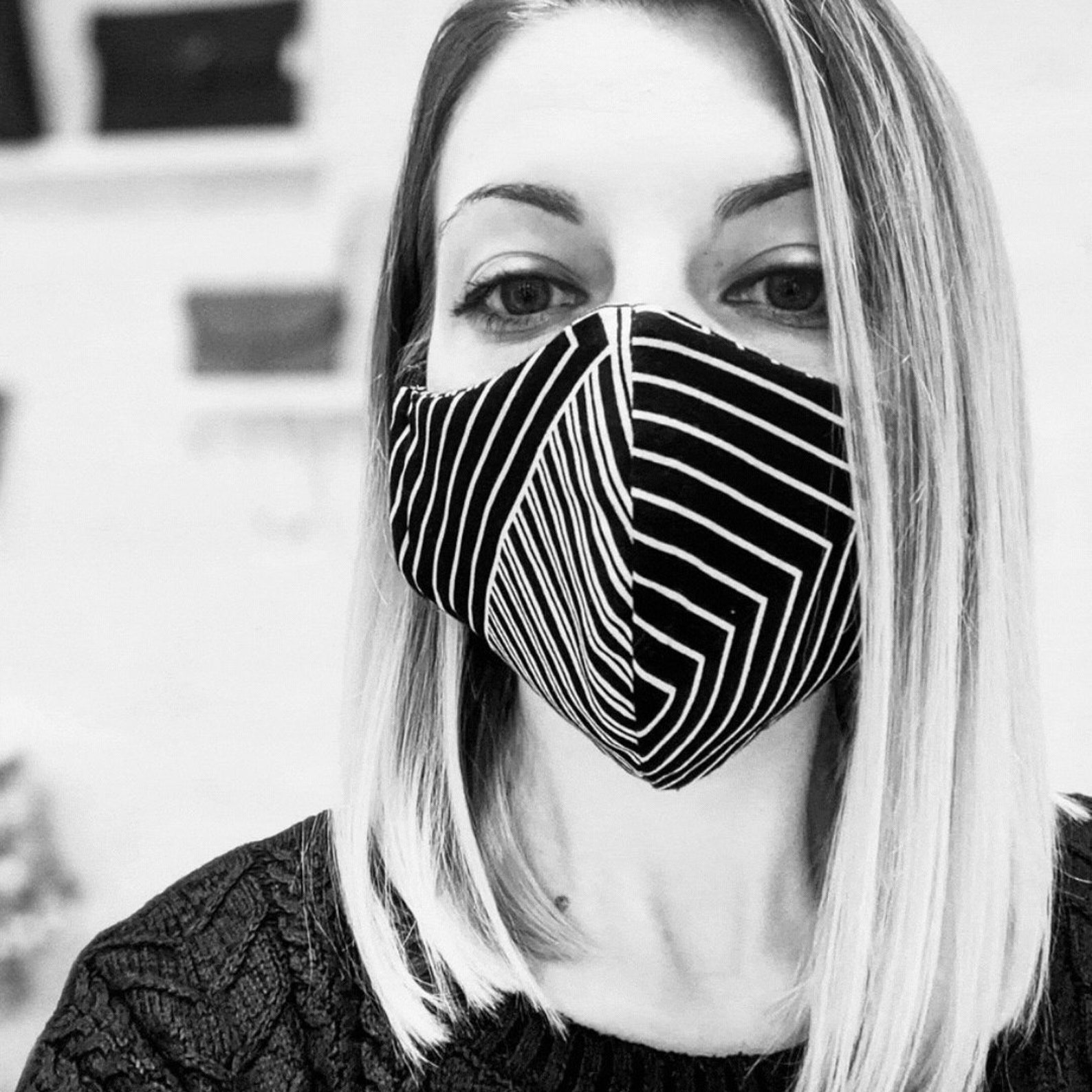 Face Maskblack and White Face Maskdesigner Face Masktrendy Etsy