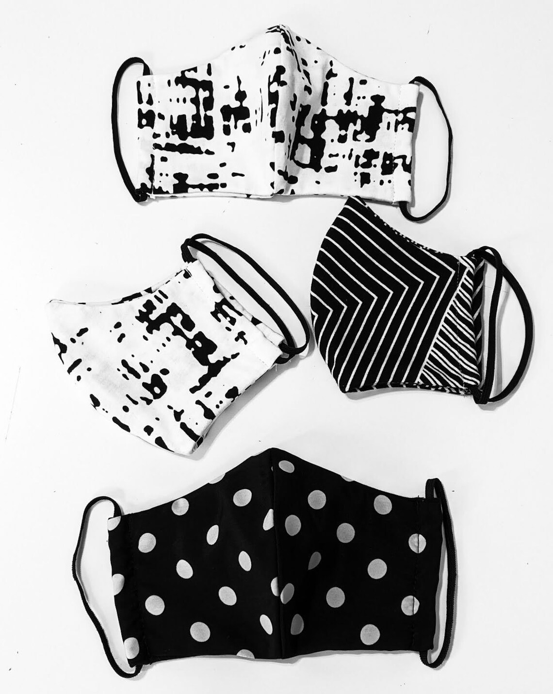 Face Maskblack and White Face Maskdesigner Face Masktrendy Etsy