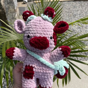 Strawberry Cow Plushie, Berry Cow Plushie, Crocheted Stuffed Animal, Handmade, Gift Idea