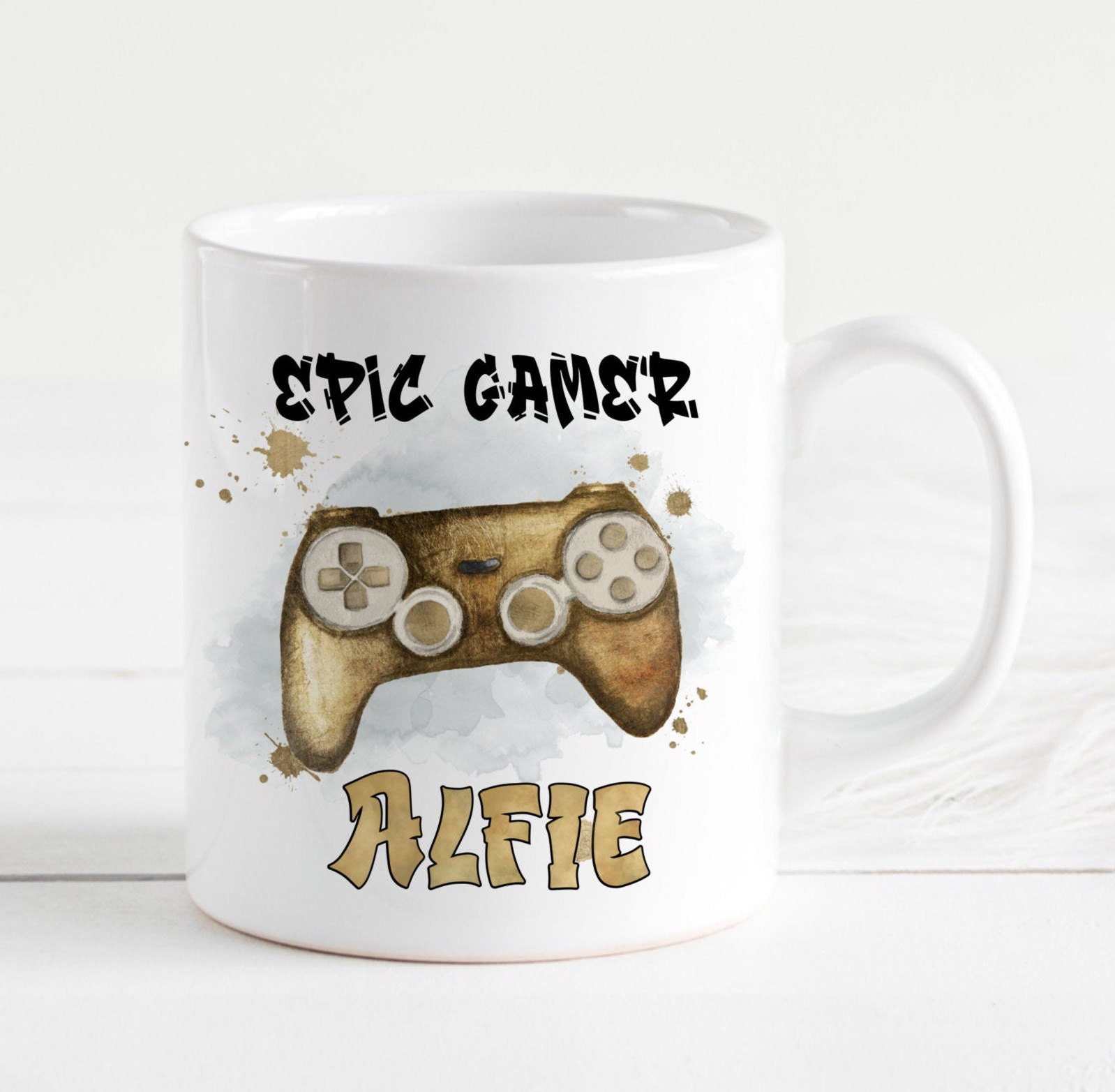 Personalised gaming mug. Epic Gamer mug available in Red Etsy Nederland