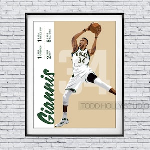 Giannis Antetokounmpo Poster Milwaukee Bucks Print Kids -  Norway