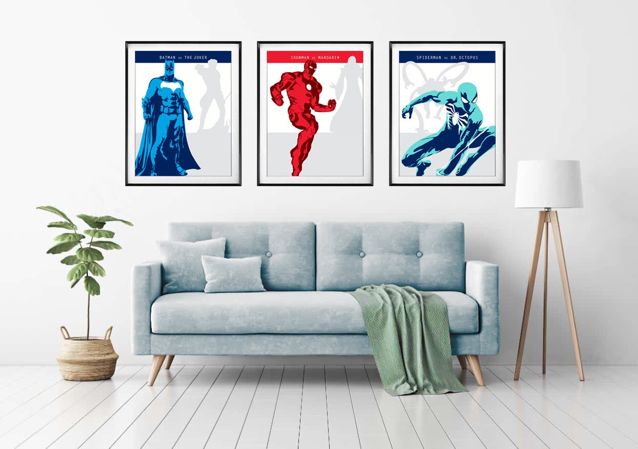Superhero Prints 12 to Choose From VS Posters Comic - Etsy Canada