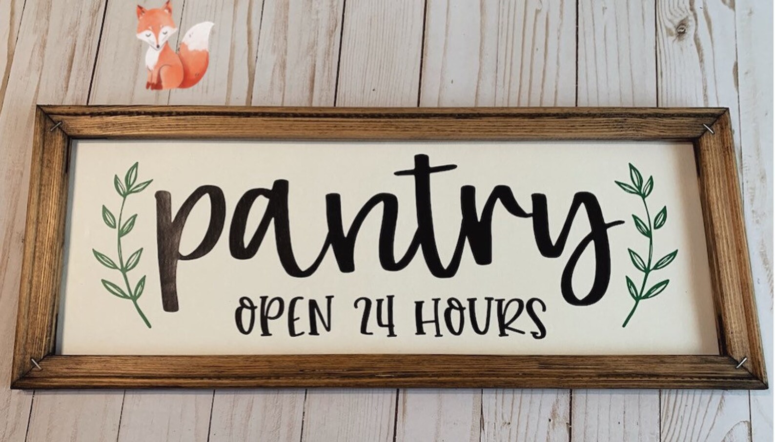 Pantry Open 24 Hours Wooden Canvas Sign Etsy