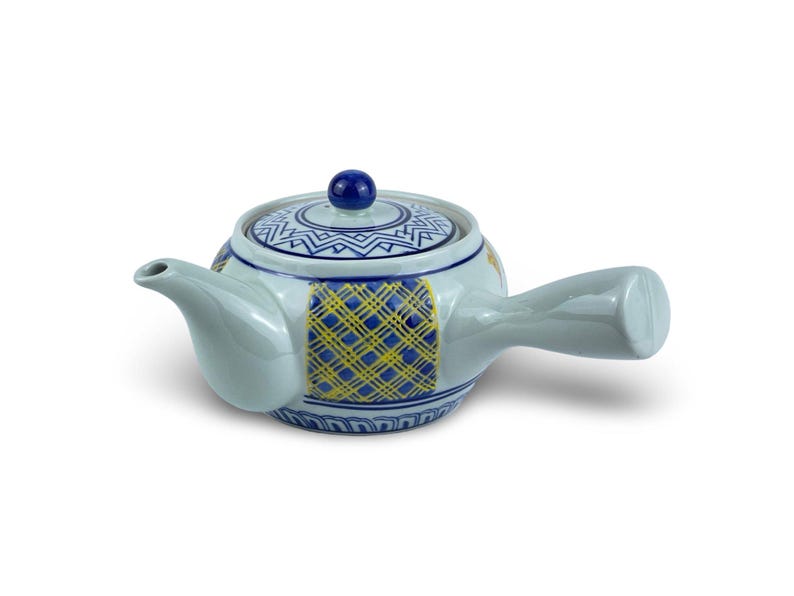 Japanese Shozui Sansui White Kyusu Teapot - Shizen Cha zdjęcie 1