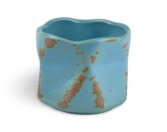 Japanese Pebble Blue Kakkukei Tea Cup - Shizen Cha