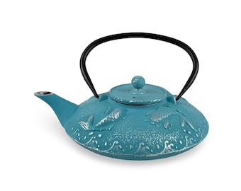 Japanese Blue Koi Cast Iron Tetsubin Teapot - Shizen Cha