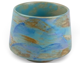 Japanese Pastel Blue Tsutsu-gata Tea Cup - Shizen Cha