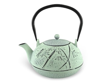 Japanese Bamboo Mint Cast Iron Tetsubin Teapot - Shizen Cha