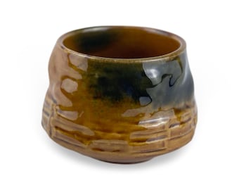 Japanese Ember Eclipse Raku-yaki Tea Cup - Shizen Cha