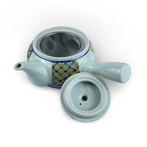 Japanese Shozui Sansui White Kyusu Teapot - Shizen Cha zdjęcie 3
