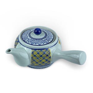 Japanese Shozui Sansui White Kyusu Teapot - Shizen Cha zdjęcie 2