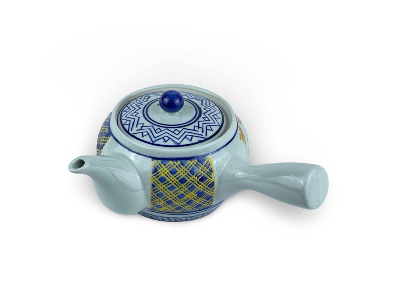 Japanese Shozui Sansui White Kyusu Teapot - Shizen Cha zdjęcie 2