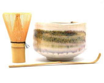 Japanese Iro Spattered Matcha Tea Bowl Set - Shizen Cha