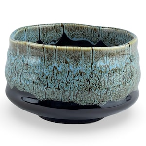 Japanese Fambe Blue Matcha Chawan Tea Bowl - Shizen Cha