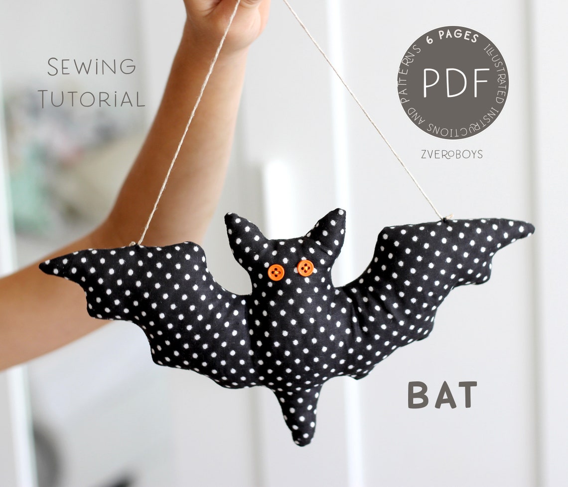 PDF Bat Sewing Pattern & Tutorial Stuffed Animal Sewing DIY | Etsy