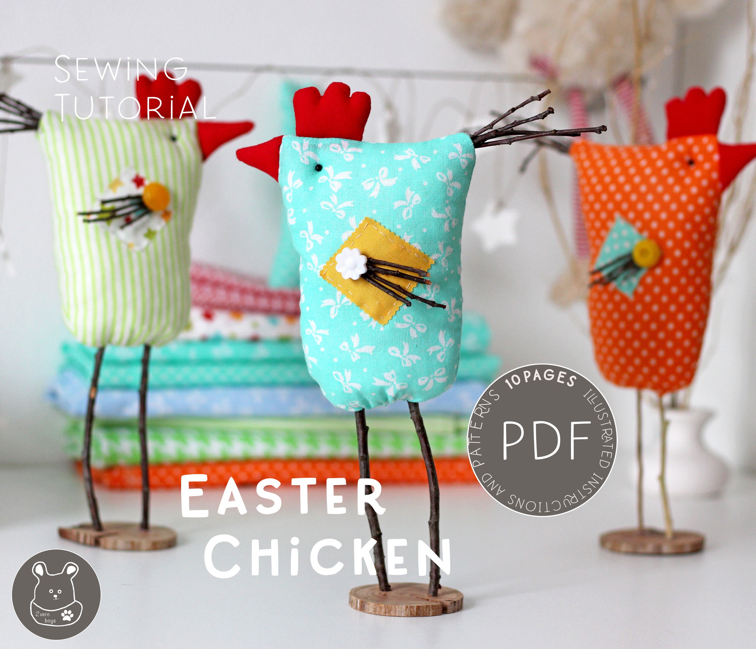 PDF Easter Chicken Easter Decoration Sewing Pattern & | Etsy