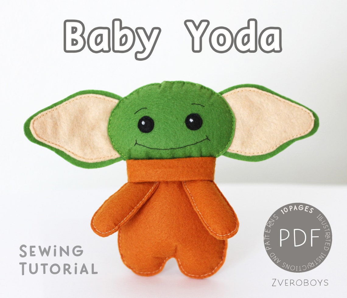 PDF Baby Yoda Felt Sewing Pattern & Tutorial Felt baby alien Etsy