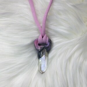 Angel Aura Quartz Crystal Necklace