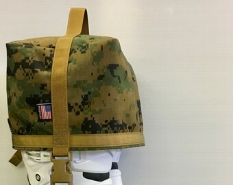 USMC MARPAT Woodland Camouflage Pattern, Motocross Boot Carrier, W/ Optional Custom Embroidery