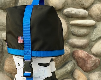 Blue Factory Webbing Colors, Motocross Boot Carrier, W/ Optional Custom Embroidery