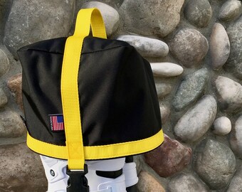 Yellow Factory Webbing Colors, Motocross Boot Carrier, W/ Optional Custom Embroidery