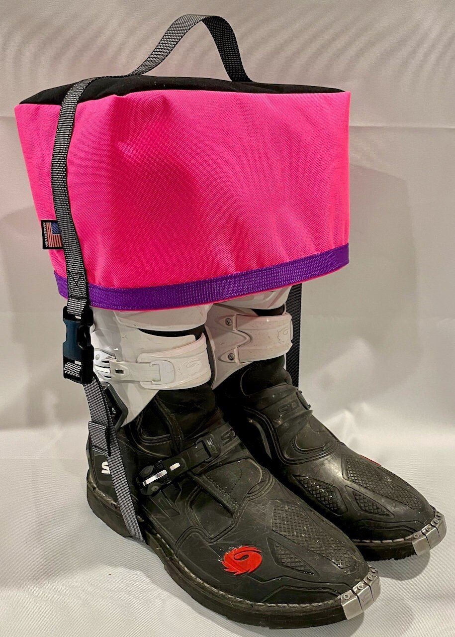 The 'T1', Hot Pink with Purple Webbing -  Motocross Boot Carrier, The BootGrabber