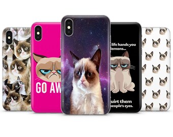 Grumpy Cat quotes, Cat jokes Phone case cover for iPhone Samsung & Huawei