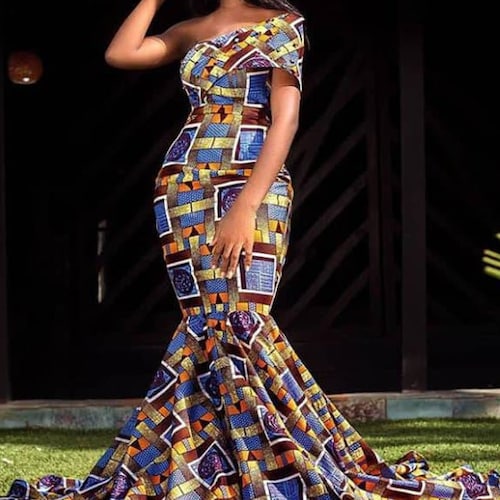African Print Dress / African Wedding Guest / African Mermaid - Etsy