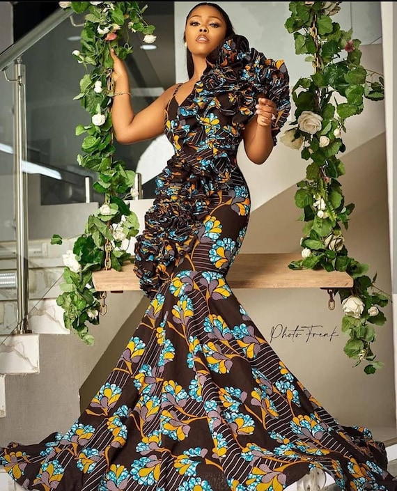 Vestido de sirena africana / Vestido de novia africano / | Etsy México