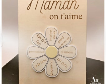 Plaque marguerite maman, cadeau fête des mamans, idée cadeau, cadeau personnalisé