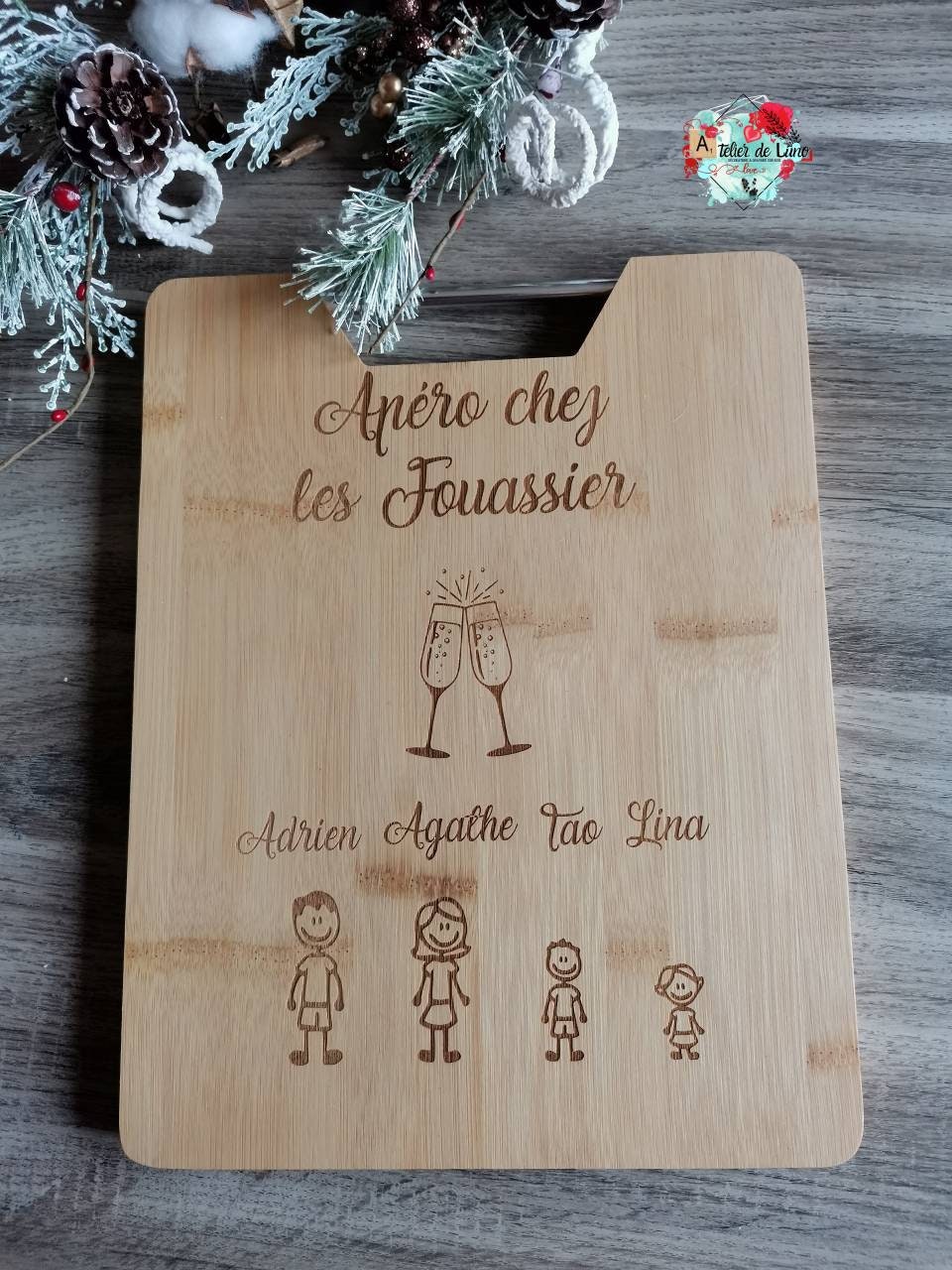 Planche à Découper Personnalisée, Cadeau Anniversaire, de Noël