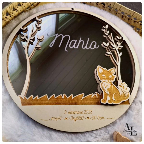 Miroir personnalisé, décoration chambre, cadeau personnalisé, cadeau de naissance